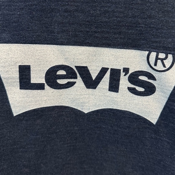 Levi's Batwing Logo Crewneck Sweatshirt washed Blue Size Youth Large - Picture 4 of 5